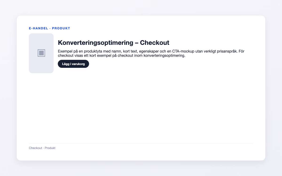 Förhandsbild för Checkout – Konverteringsoptimering