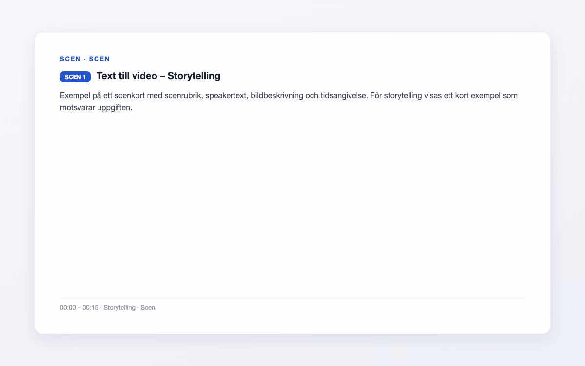 Exempelbild för Storytelling – Text till video