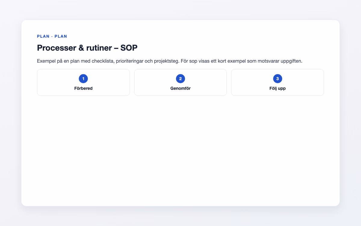 Förhandsbild för SOP – Processer & rutiner