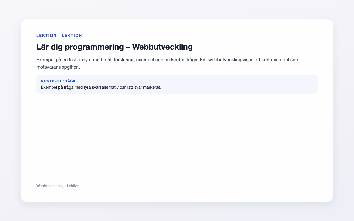Förhandsbild för Webbutveckling – Lär dig programmering