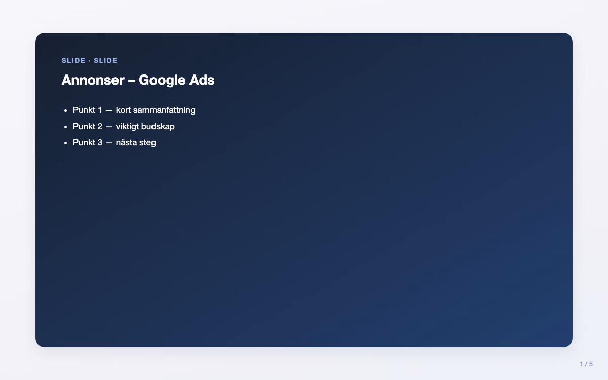 Förhandsbild för Google Ads – Annonser
