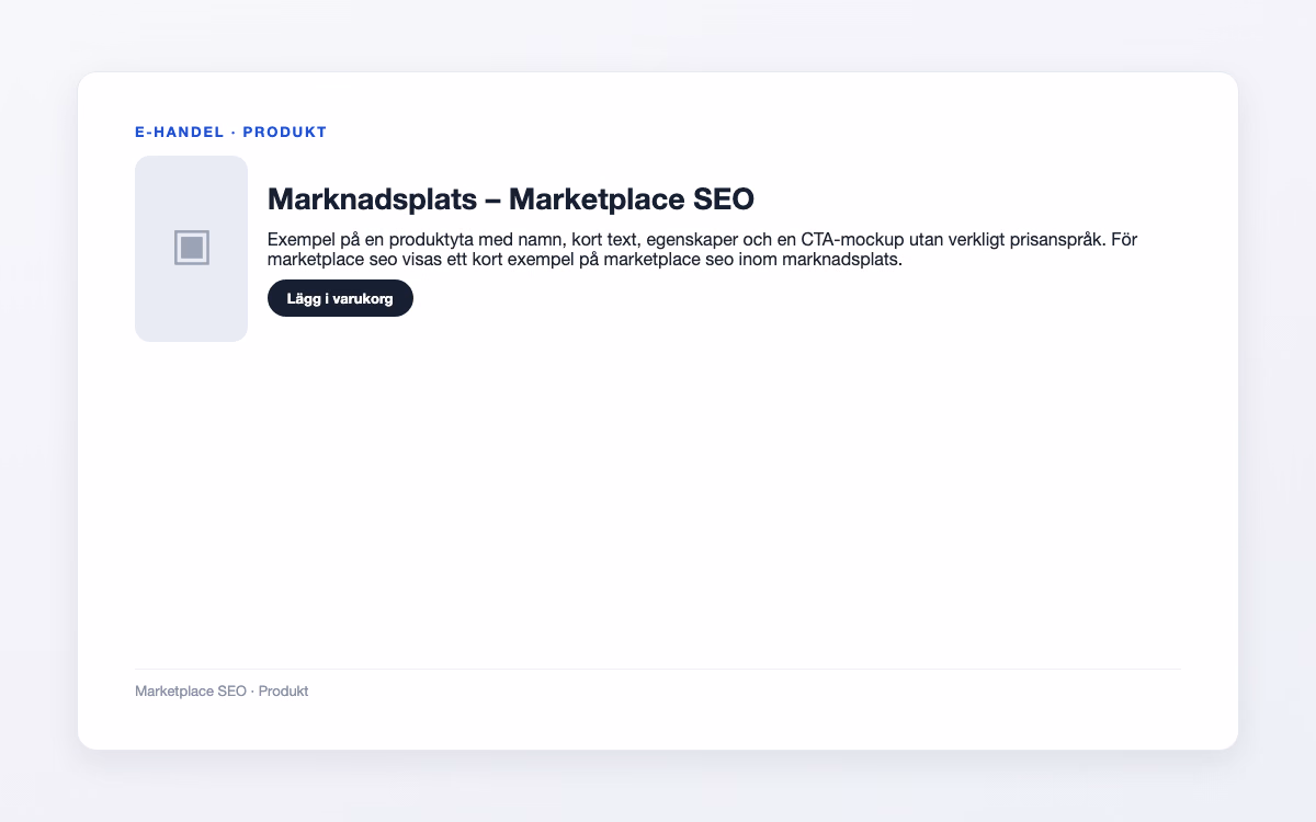 Exempelbild för Marketplace SEO – Marknadsplats