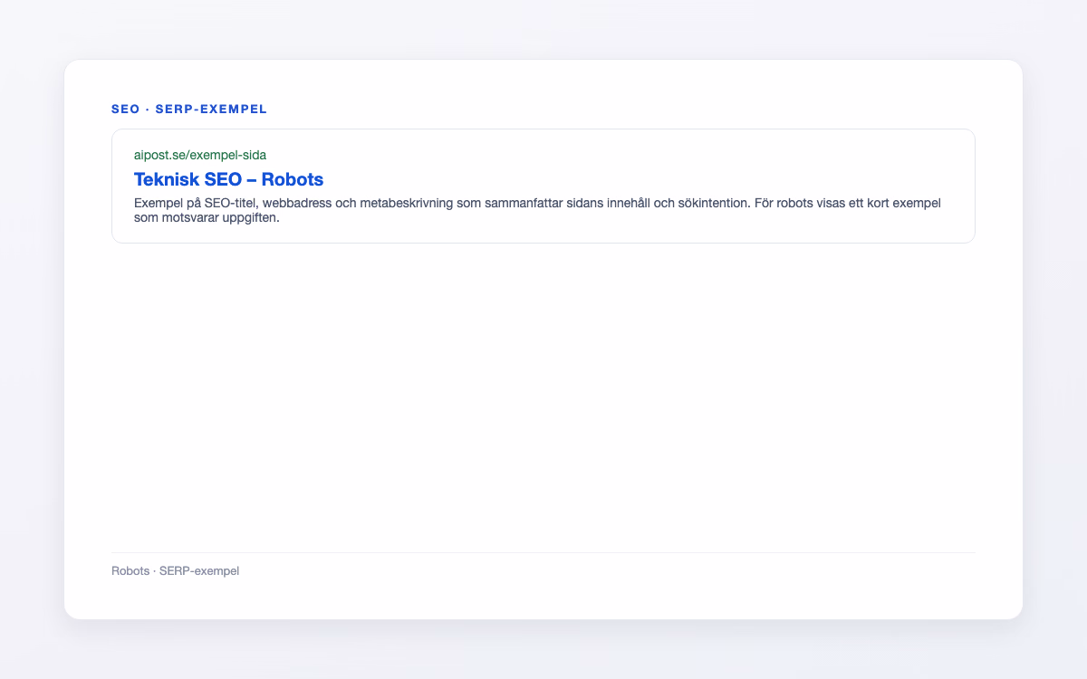 Exempelbild för Robots – Teknisk SEO