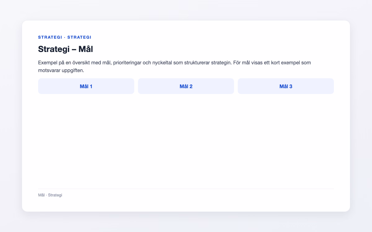 Förhandsbild för Mål – Strategi
