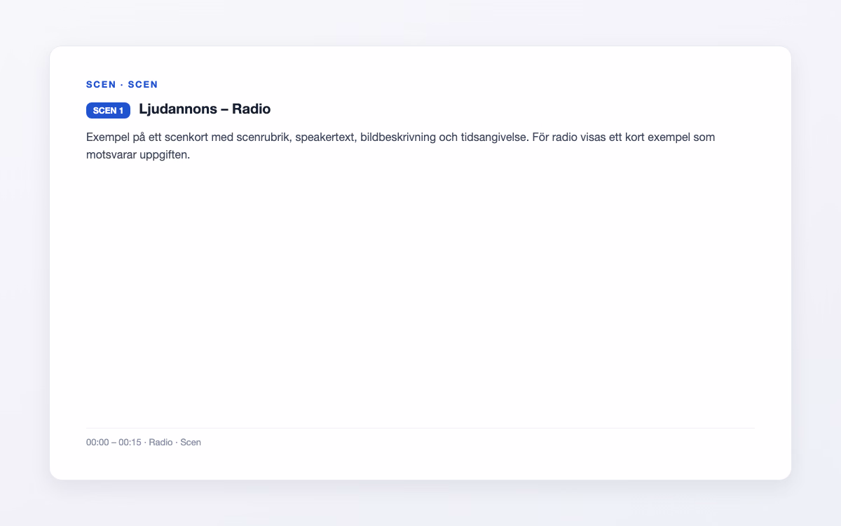 Förhandsbild för Radio – Ljudannons