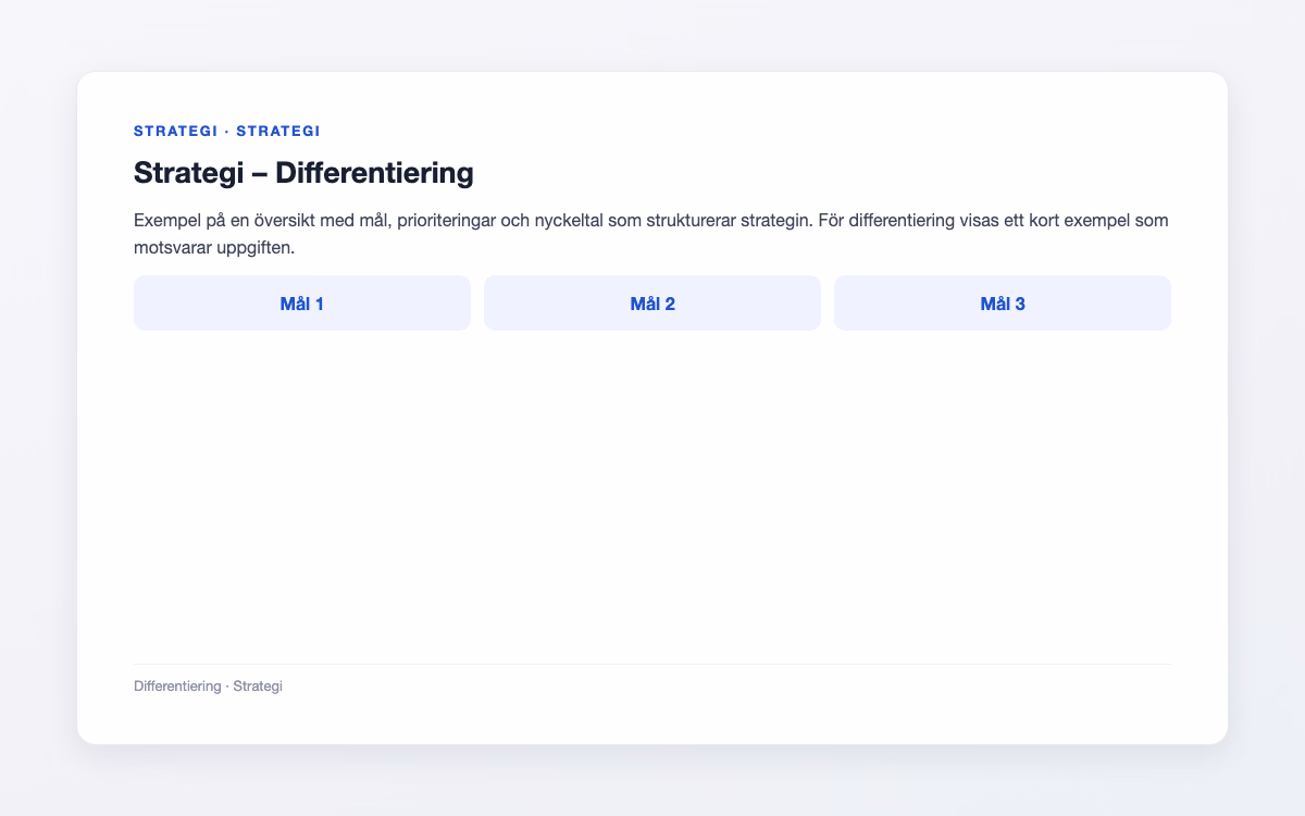 Förhandsbild för Differentiering – Strategi