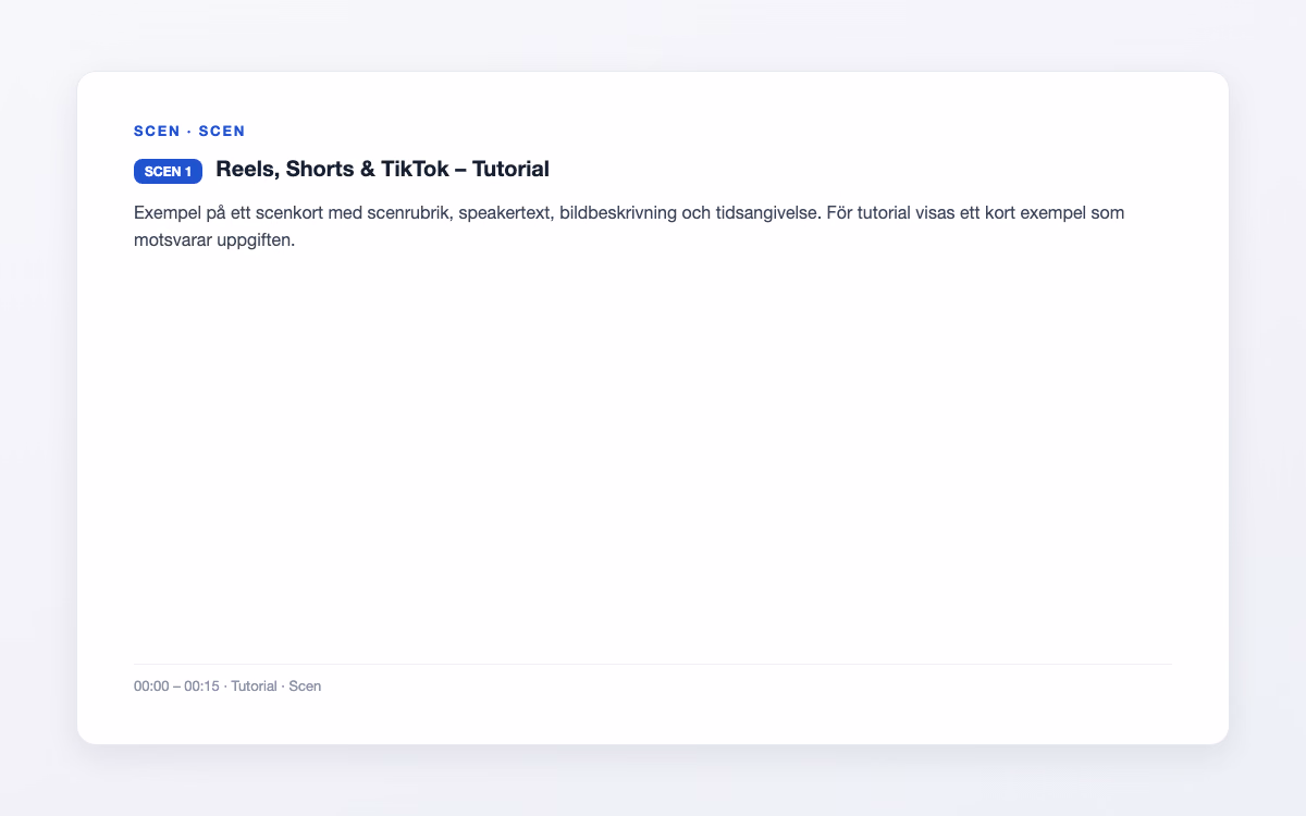 Exempelbild för Tutorial – Reels, Shorts & TikTok