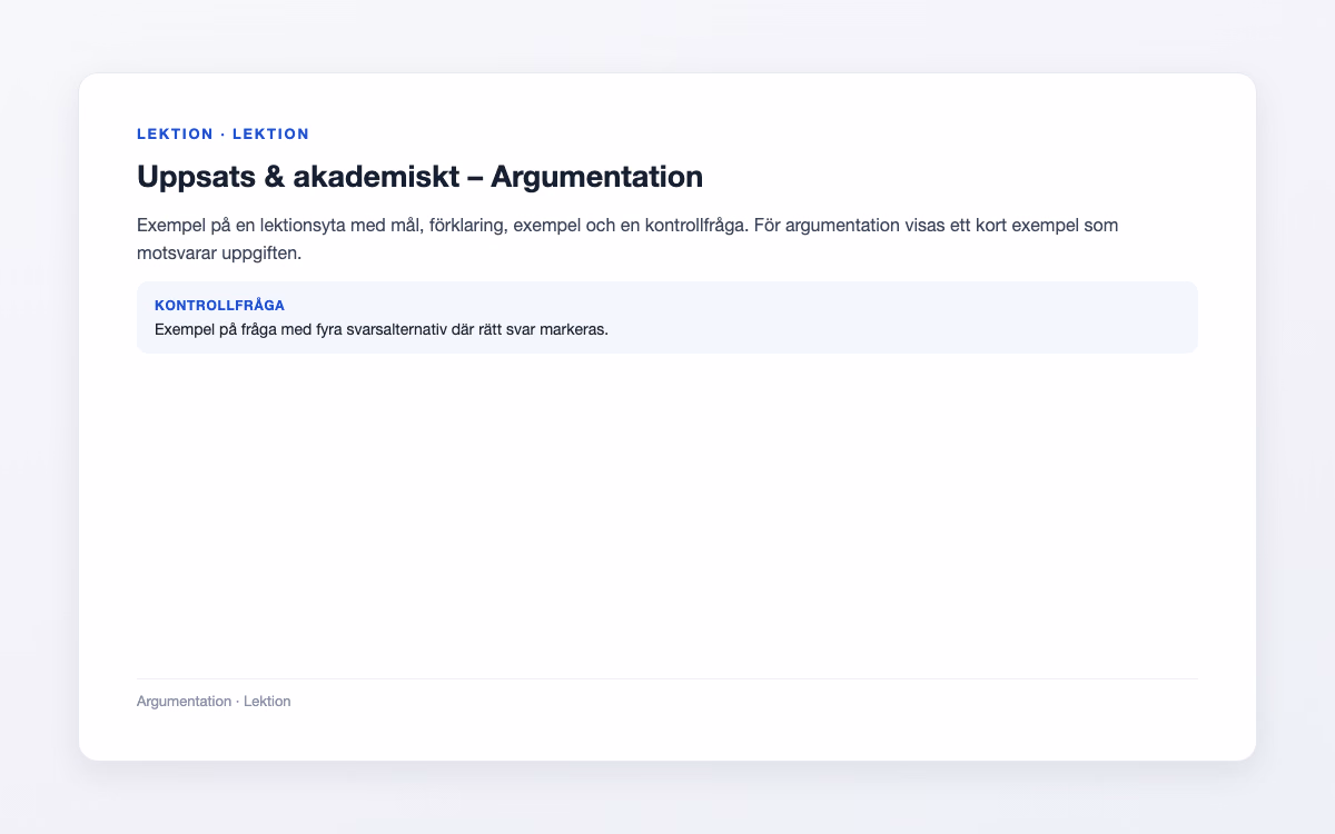 Förhandsbild för Argumentation – Uppsats & akademiskt