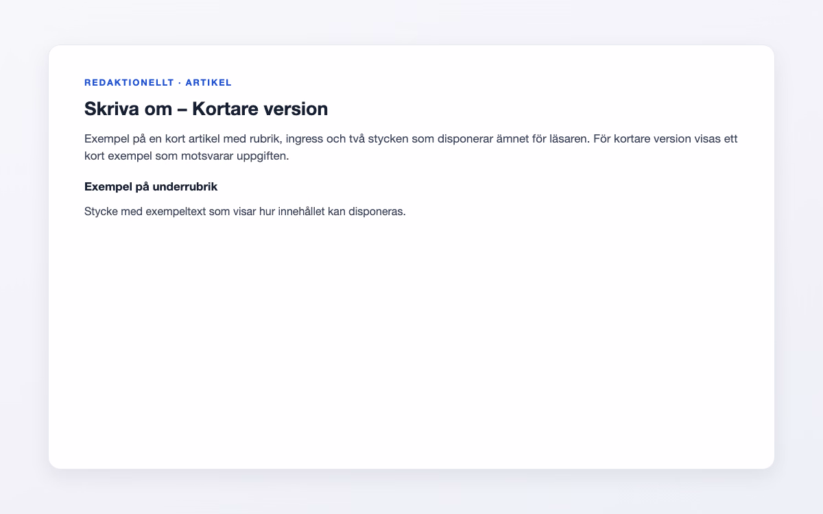 Exempelbild för Kortare version – Skriva om