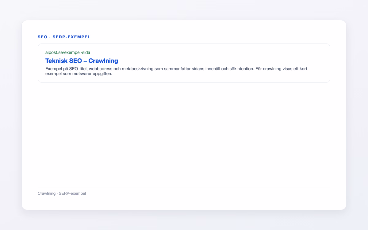 Förhandsbild för Crawlning – Teknisk SEO