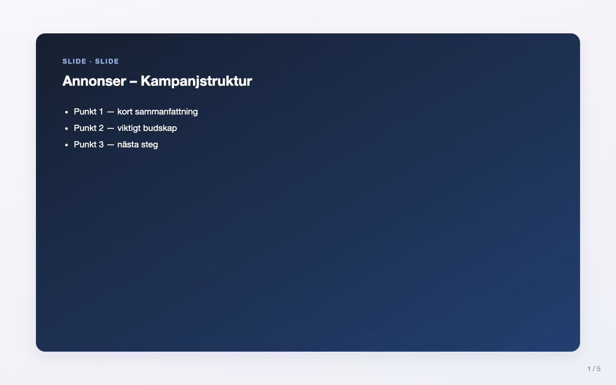 Exempelbild för Kampanjstruktur – Annonser