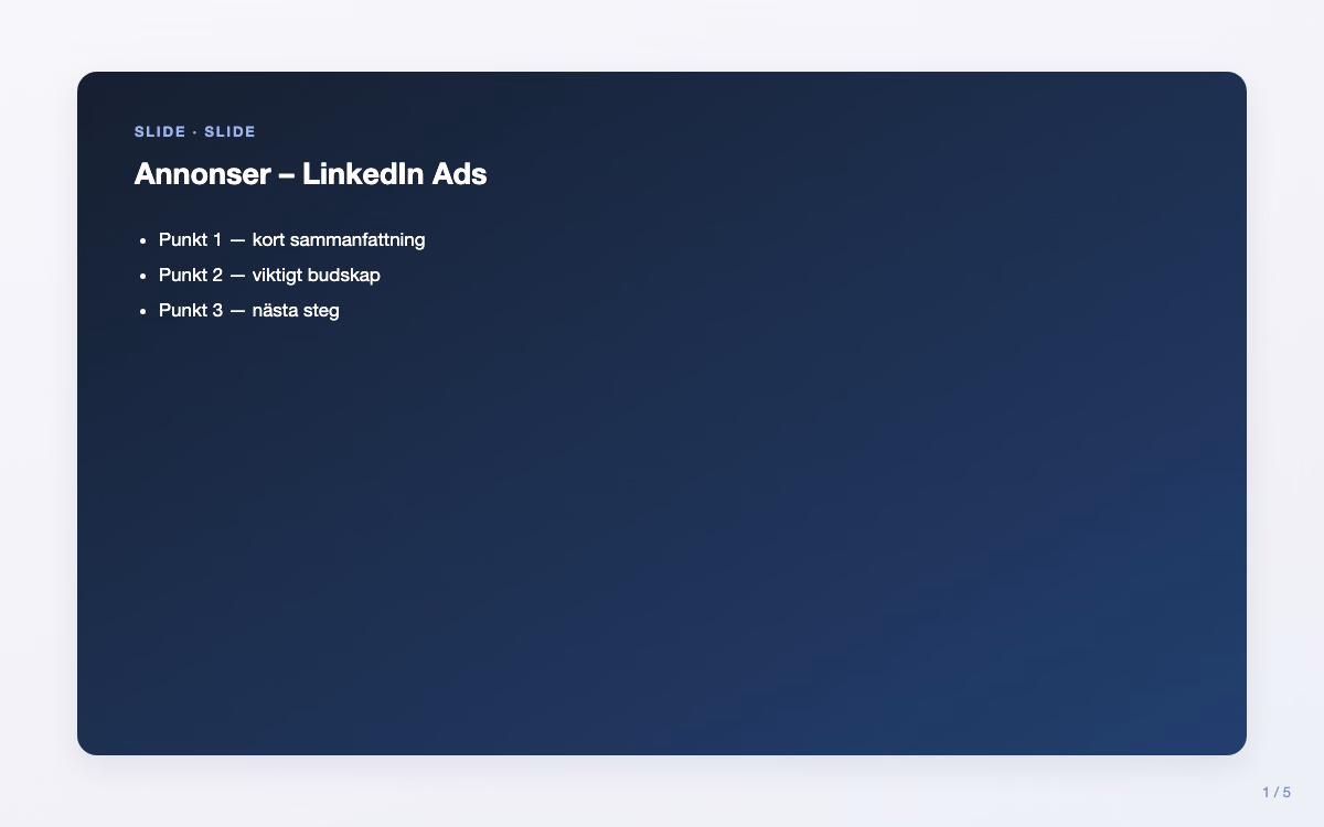 Exempelbild för LinkedIn Ads – Annonser