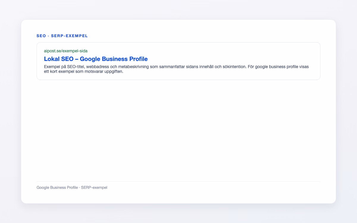Förhandsbild för Google Business Profile – Lokal SEO