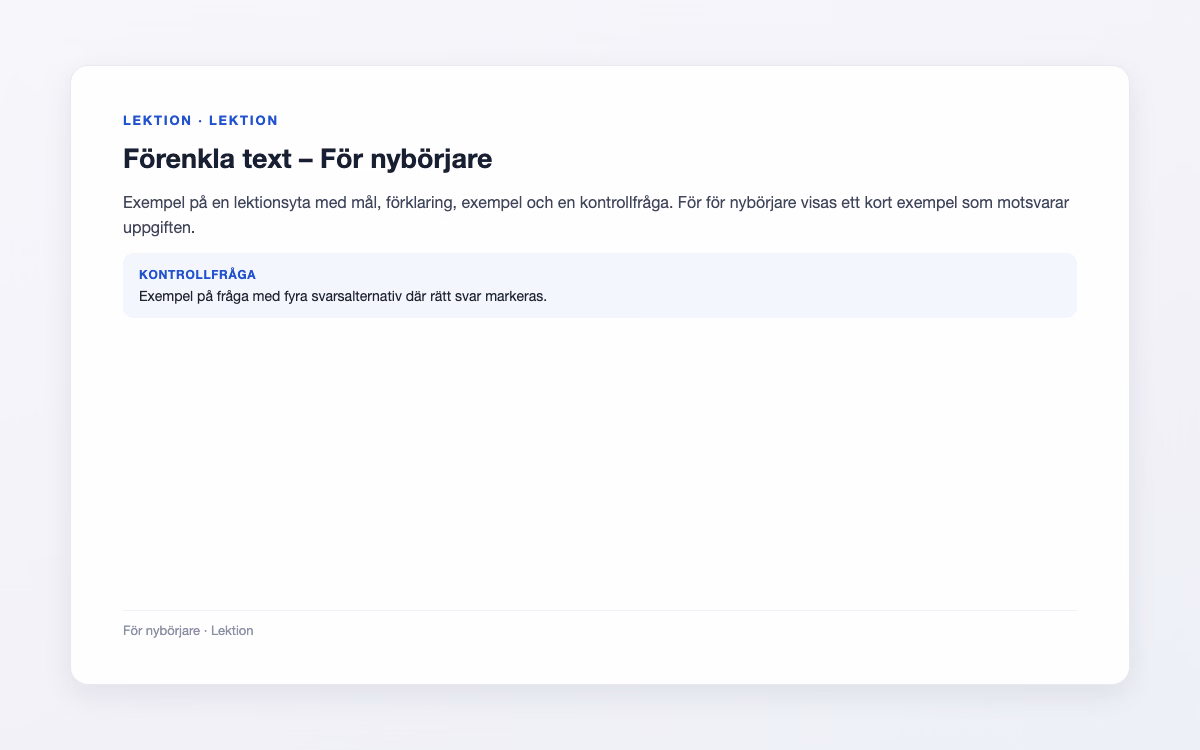 Förhandsbild för För nybörjare – Förenkla text