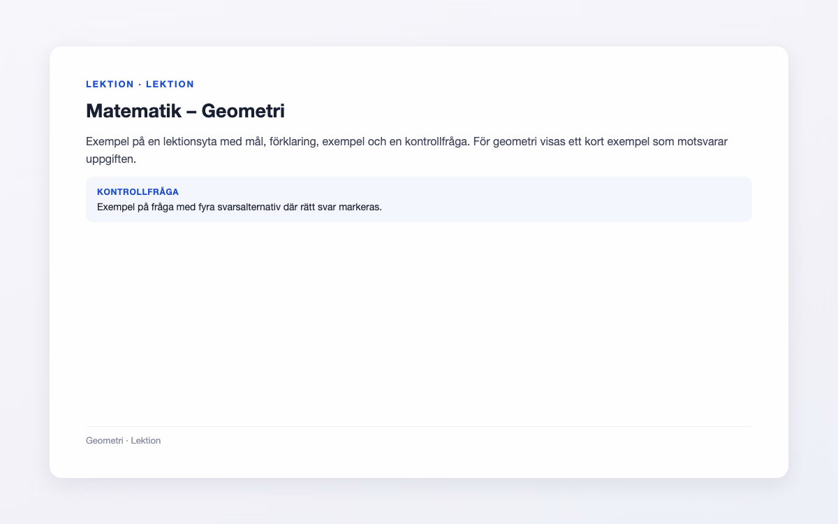 Exempelbild för Geometri – Matematik