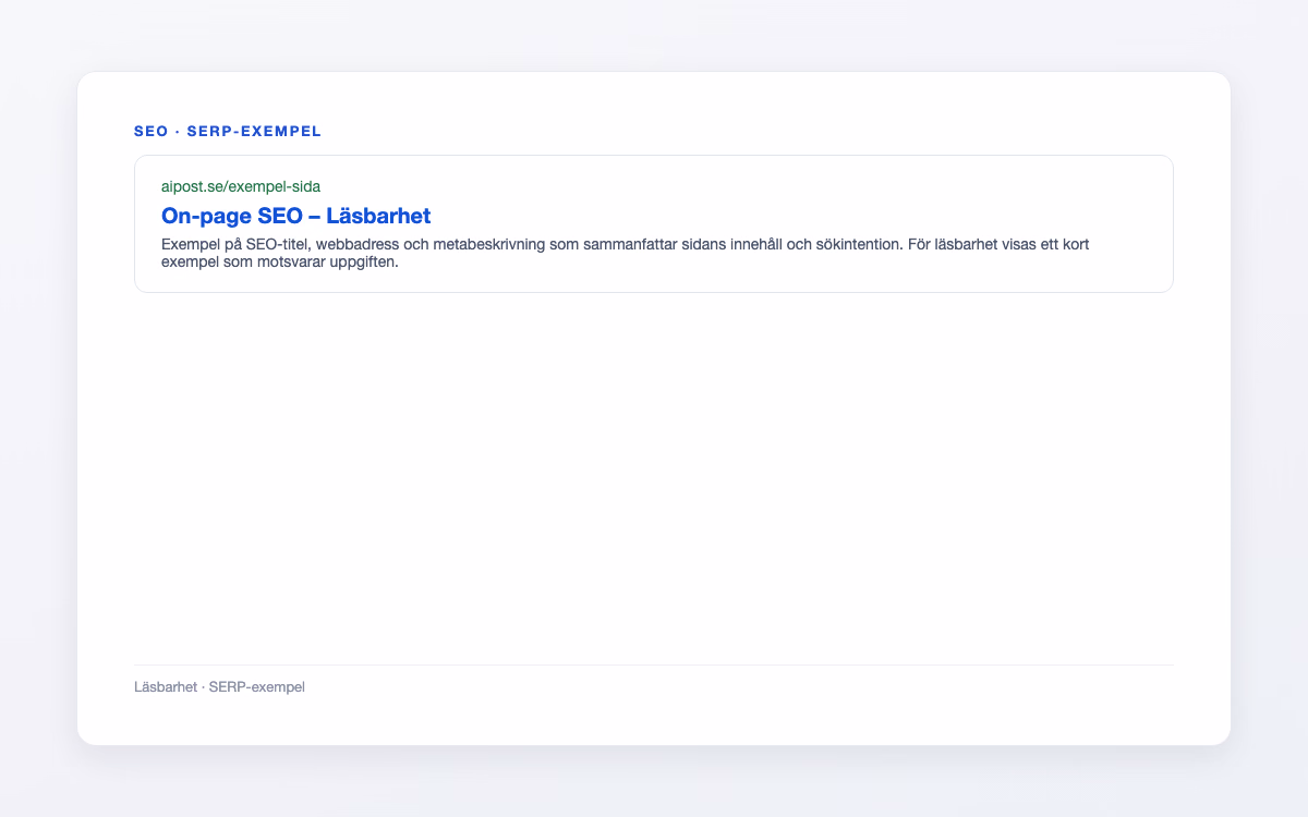 Exempelbild för Läsbarhet – On-page SEO