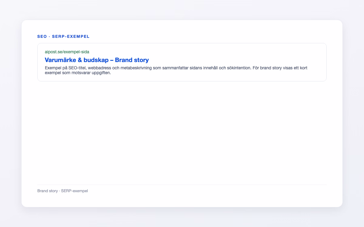 Exempelbild för Brand story – Varumärke & budskap