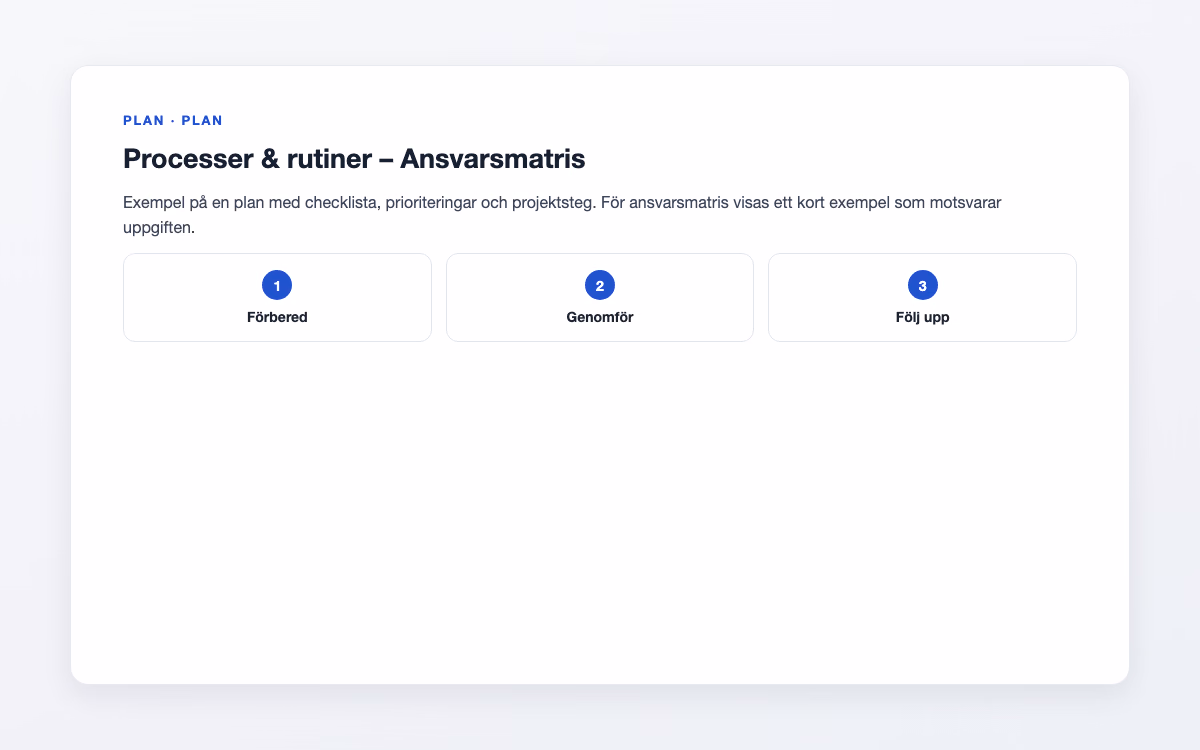 Förhandsbild för Ansvarsmatris – Processer & rutiner