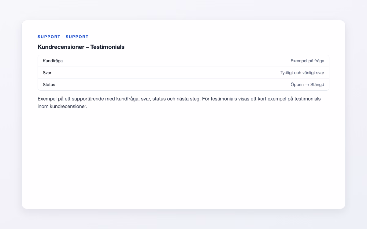 Exempelbild för Testimonials – Kundrecensioner