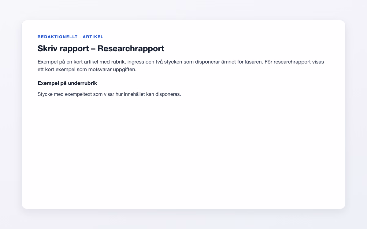 Exempelbild för Researchrapport – Skriv rapport