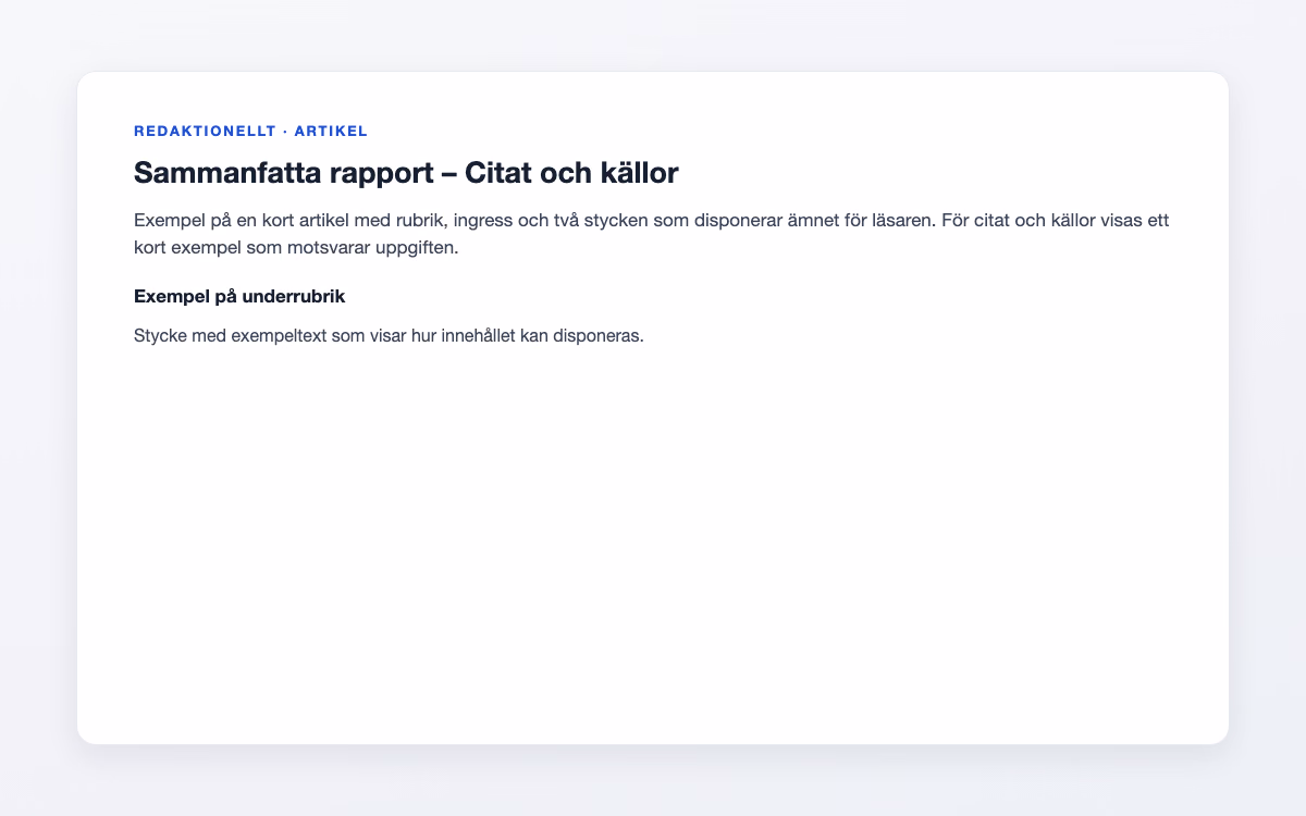 Exempelbild för Citat och källor – Sammanfatta rapport