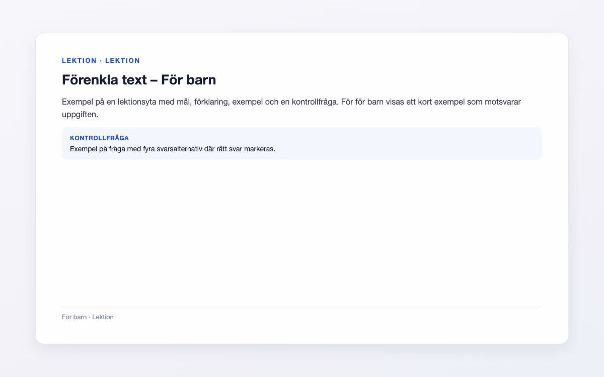 Förhandsbild för För barn – Förenkla text