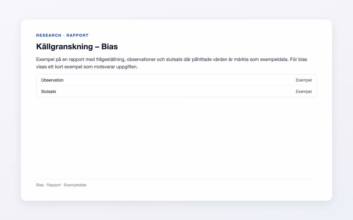 Exempelbild för Bias – Källgranskning