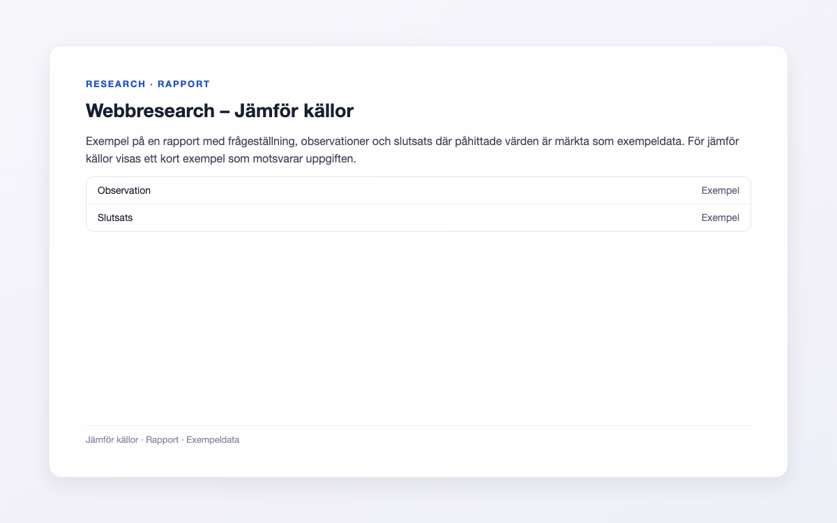 Exempelbild för Jämför källor – Webbresearch