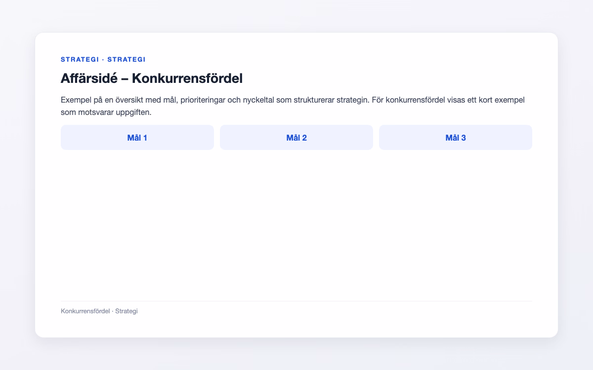 Exempelbild för Konkurrensfördel – Affärsidé