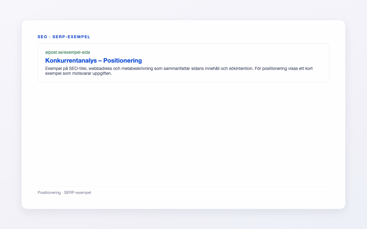 Exempelbild för Positionering – Konkurrentanalys