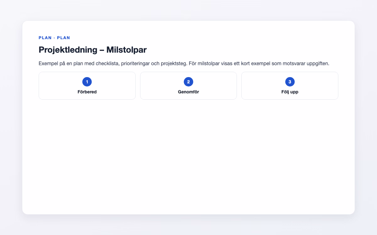Exempelbild för Milstolpar – Projektledning