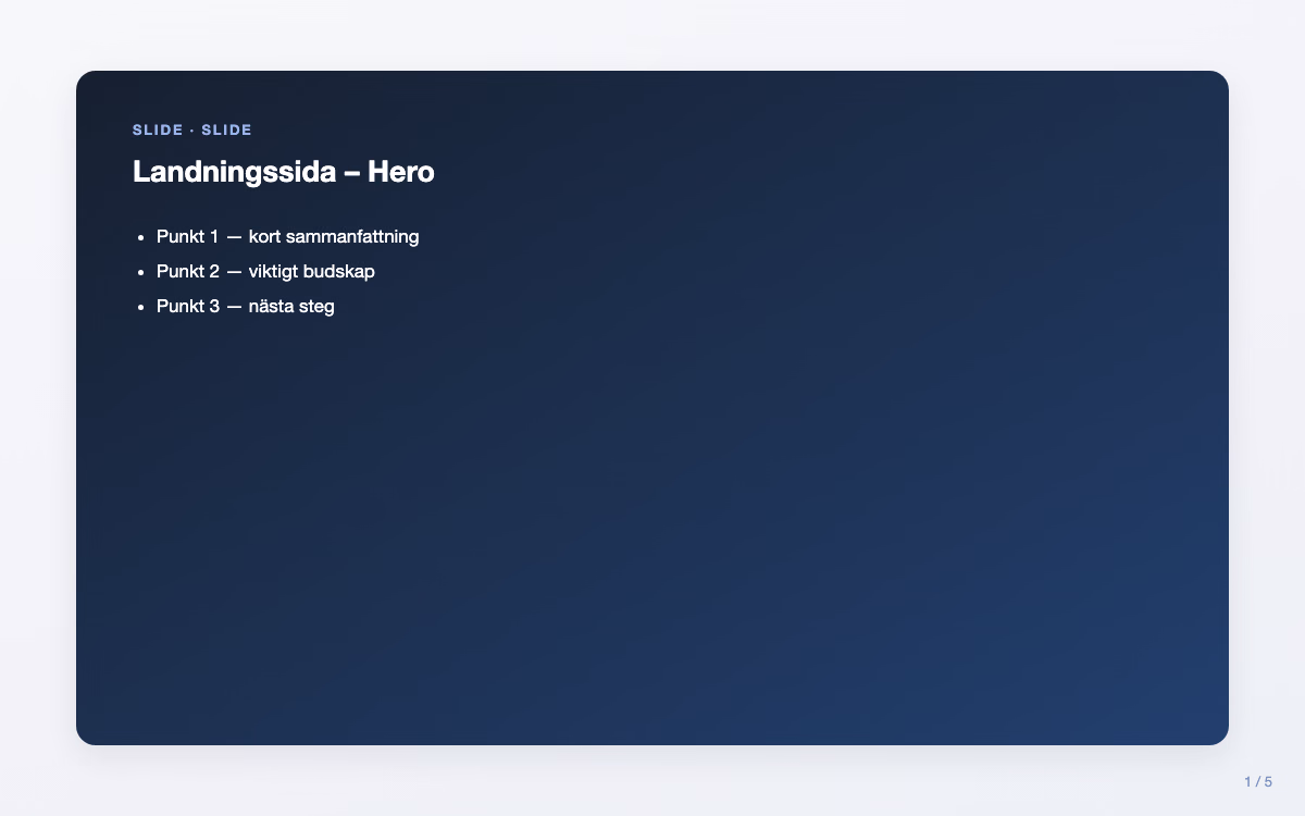Förhandsbild för Hero – Landningssida