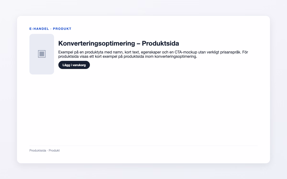 Förhandsbild för Produktsida – Konverteringsoptimering