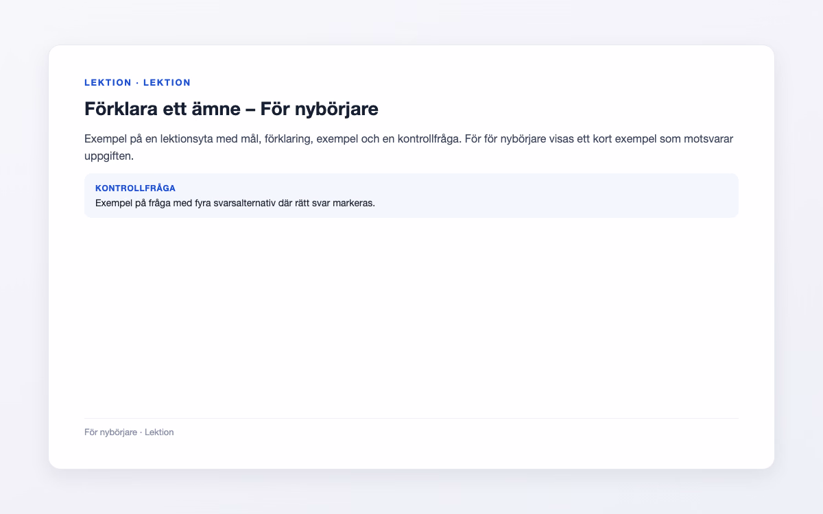 Exempelbild för För nybörjare – Förklara ett ämne