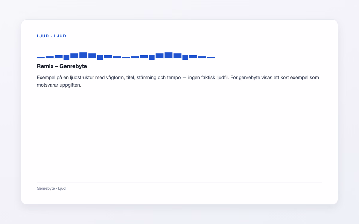 Exempelbild för Genrebyte – Remix