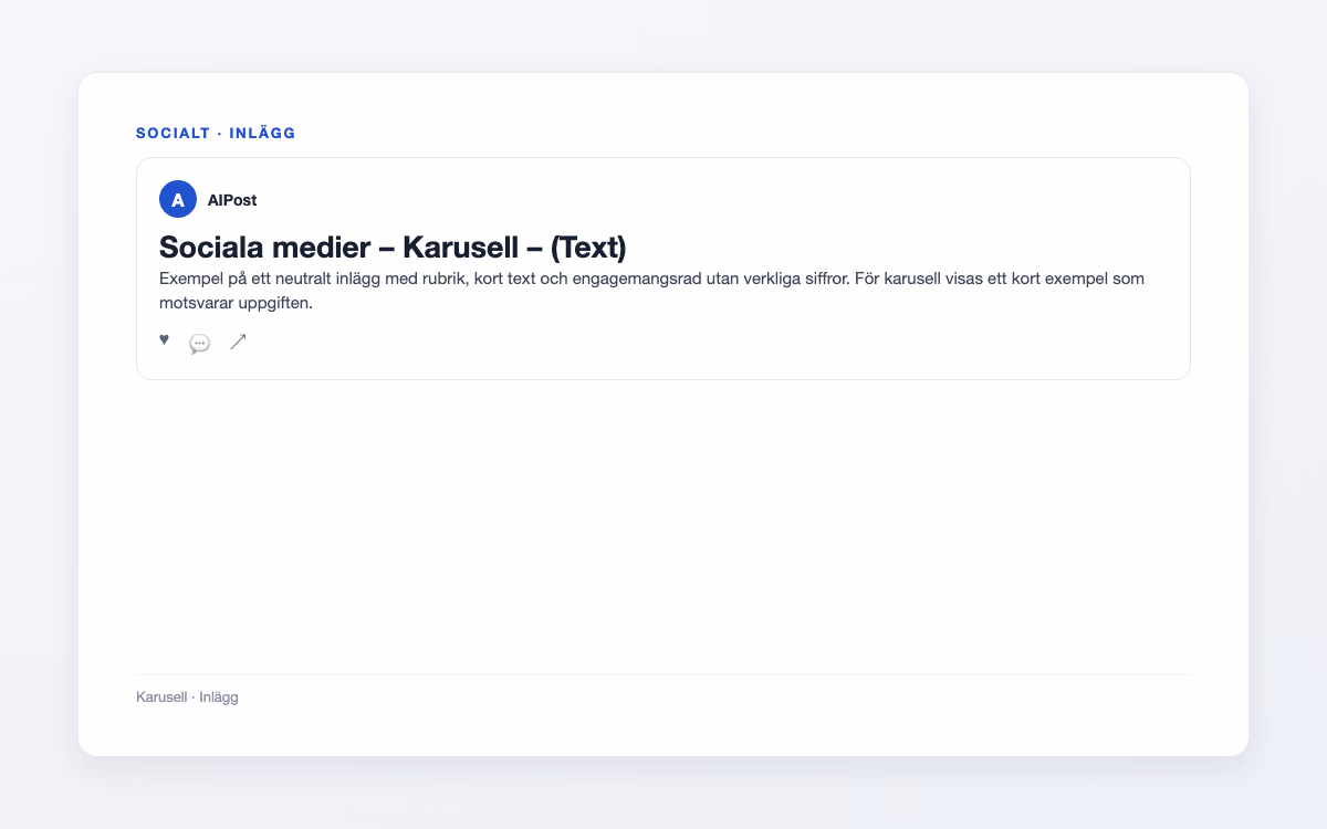 Exempelbild för Karusell (Text) – Sociala medier