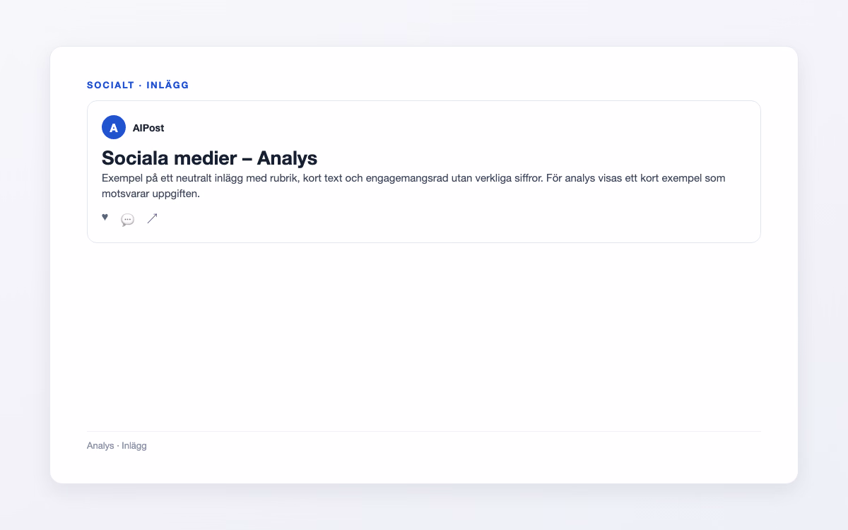 Exempelbild för Analys – Sociala medier