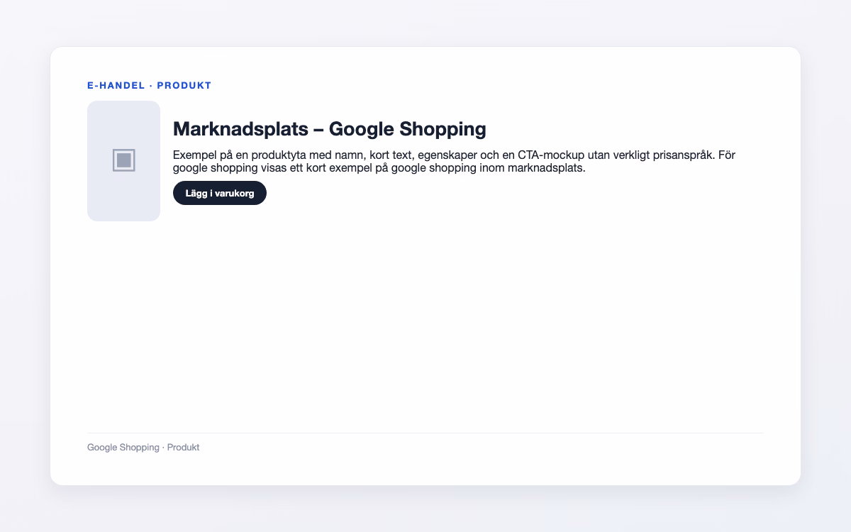 Exempelbild för Google Shopping – Marknadsplats