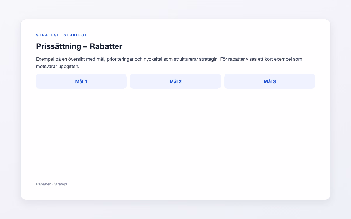 Exempelbild för Rabatter – Prissättning