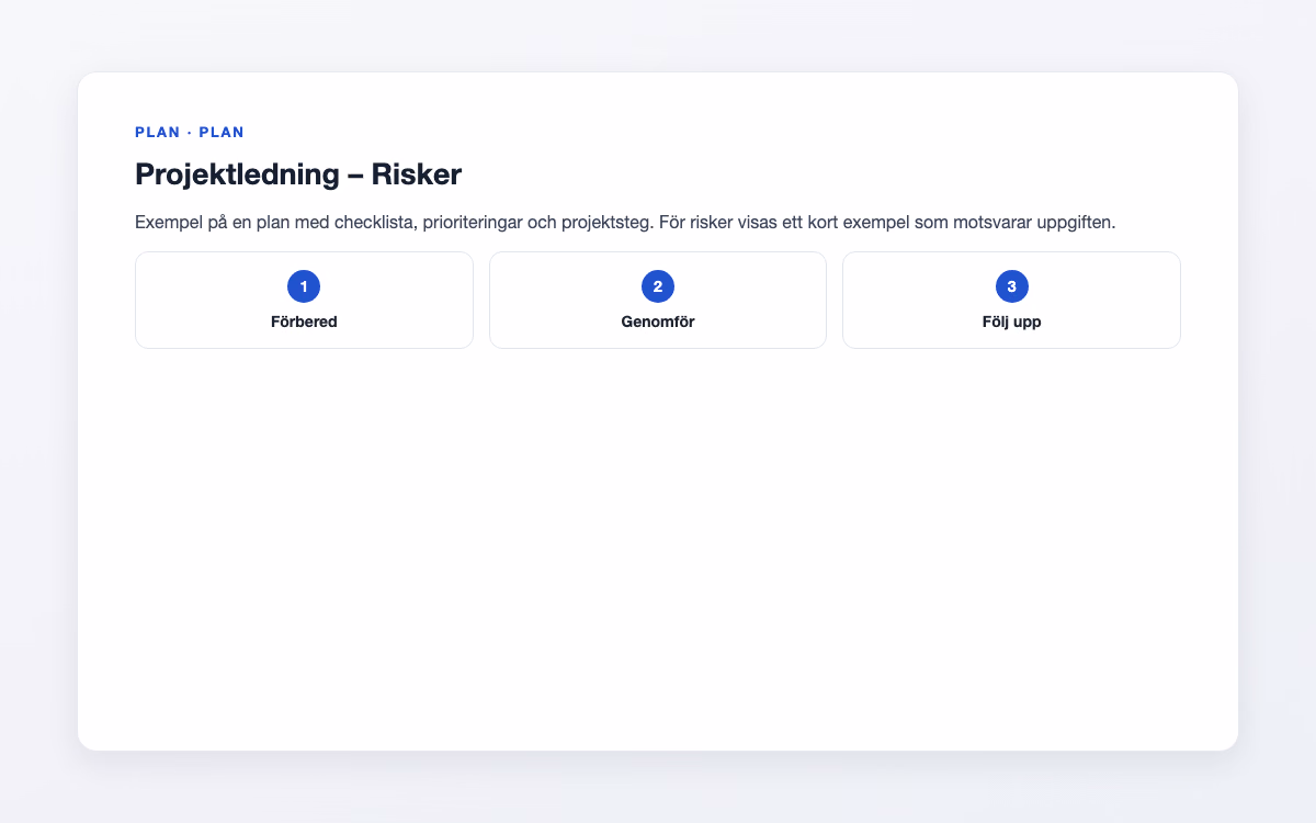 Förhandsbild för Risker – Projektledning