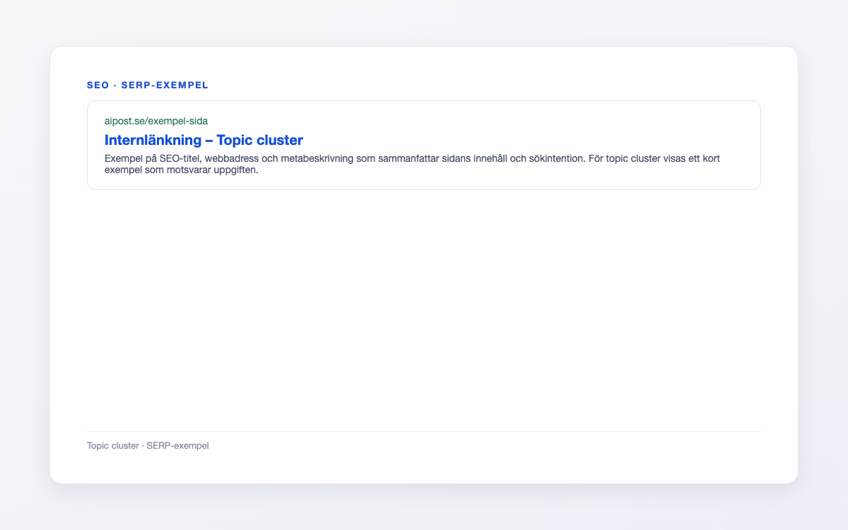 Exempelbild för Topic cluster – Internlänkning
