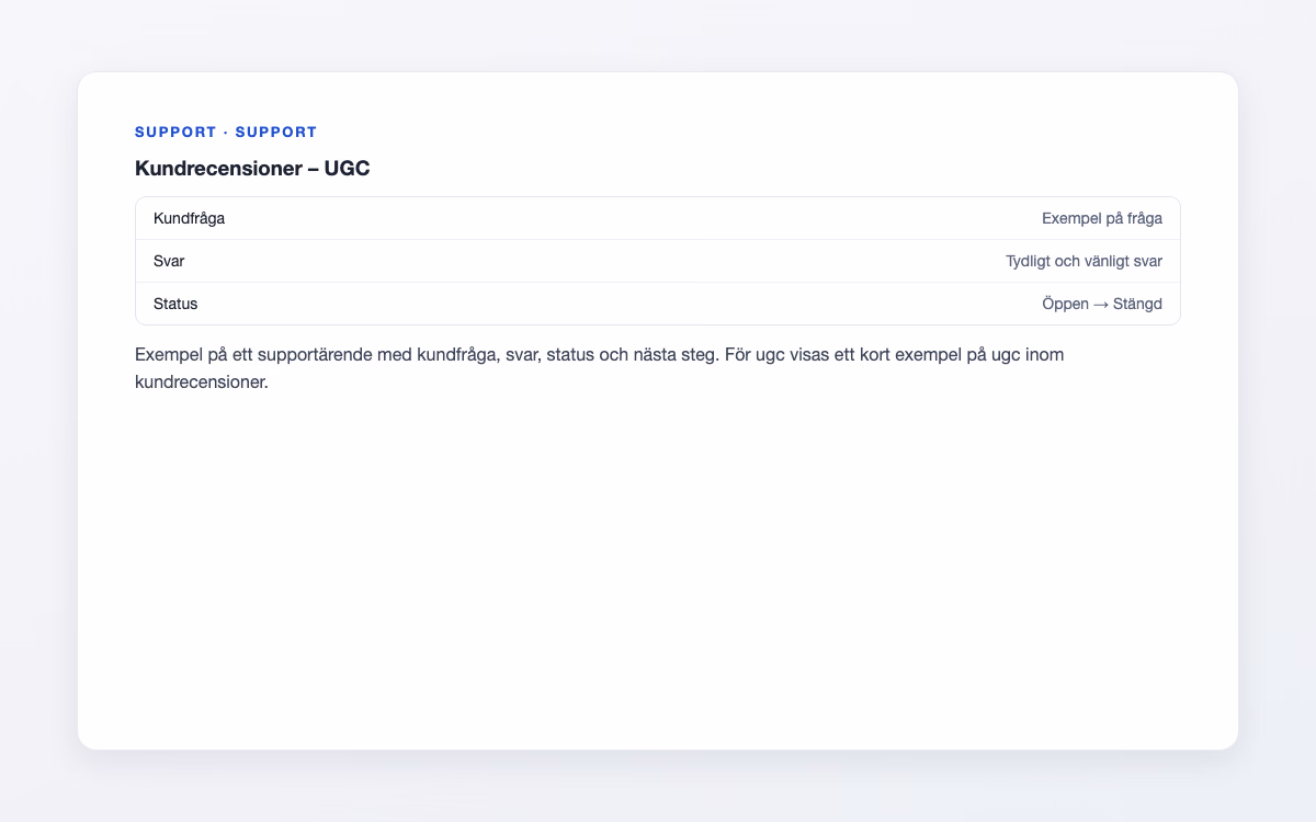 Exempelbild för UGC – Kundrecensioner
