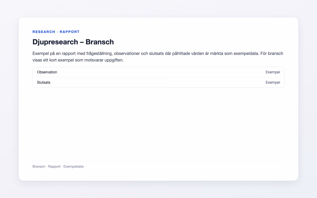 Exempelbild för Bransch – Djupresearch