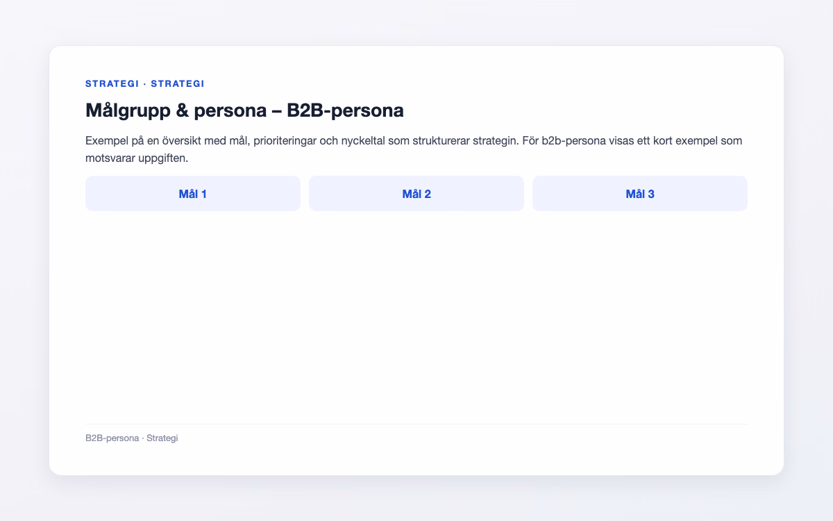Exempelbild för B2B-persona – Målgrupp & persona