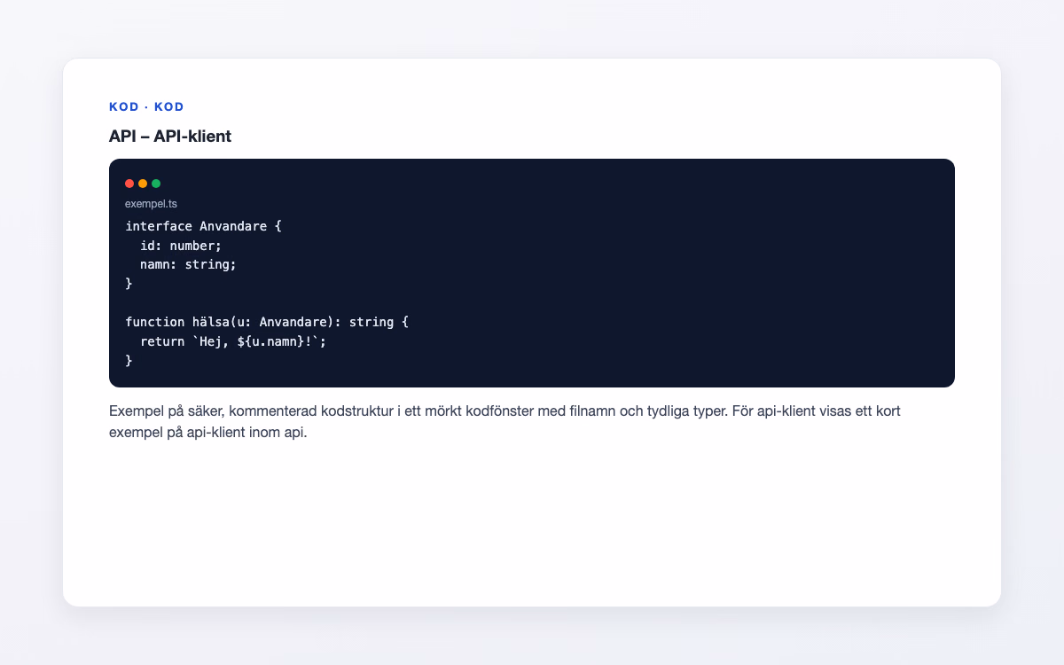 Förhandsbild för API-klient – API