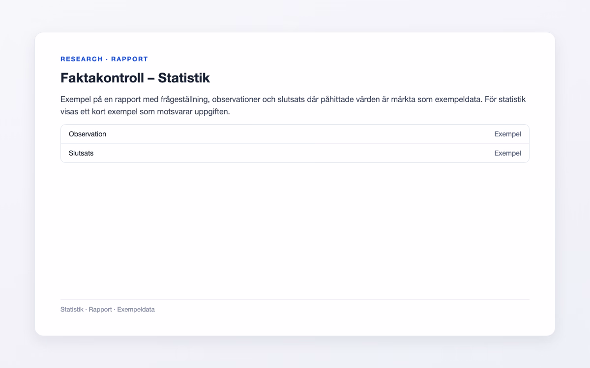 Förhandsbild för Statistik – Faktakontroll