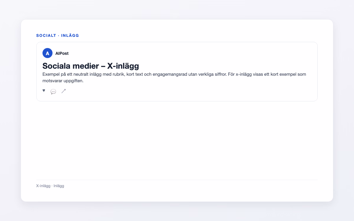 Förhandsbild för X-inlägg – Sociala medier