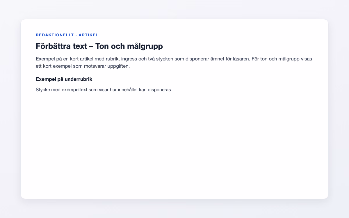 Förhandsbild för Ton och målgrupp – Förbättra text