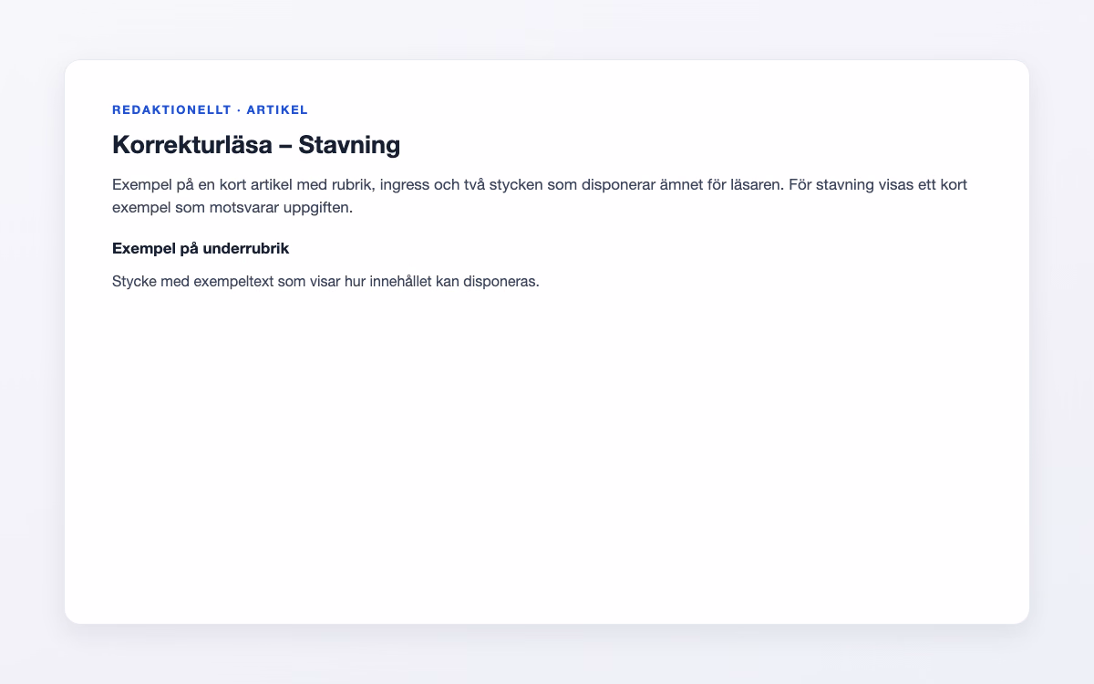 Exempelbild för Stavning – Korrekturläsa