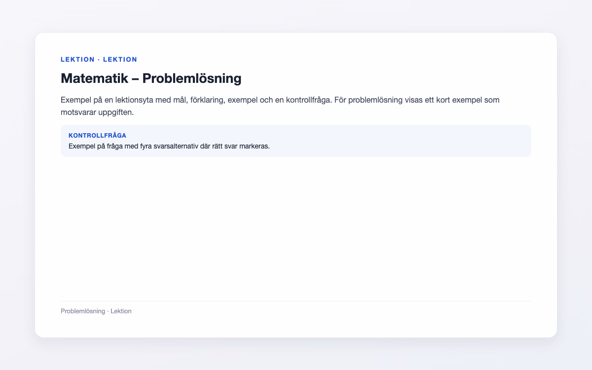 Exempelbild för Problemlösning – Matematik